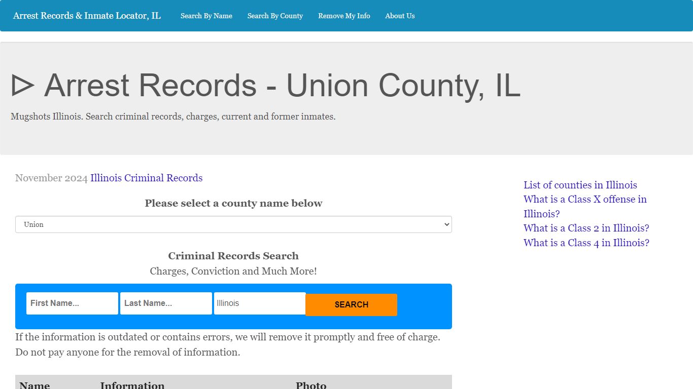 ᐅ Arrest Records - Union County, IL - Illinois Prison Talk